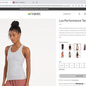 Vuori Lux Performance Tank (size S)